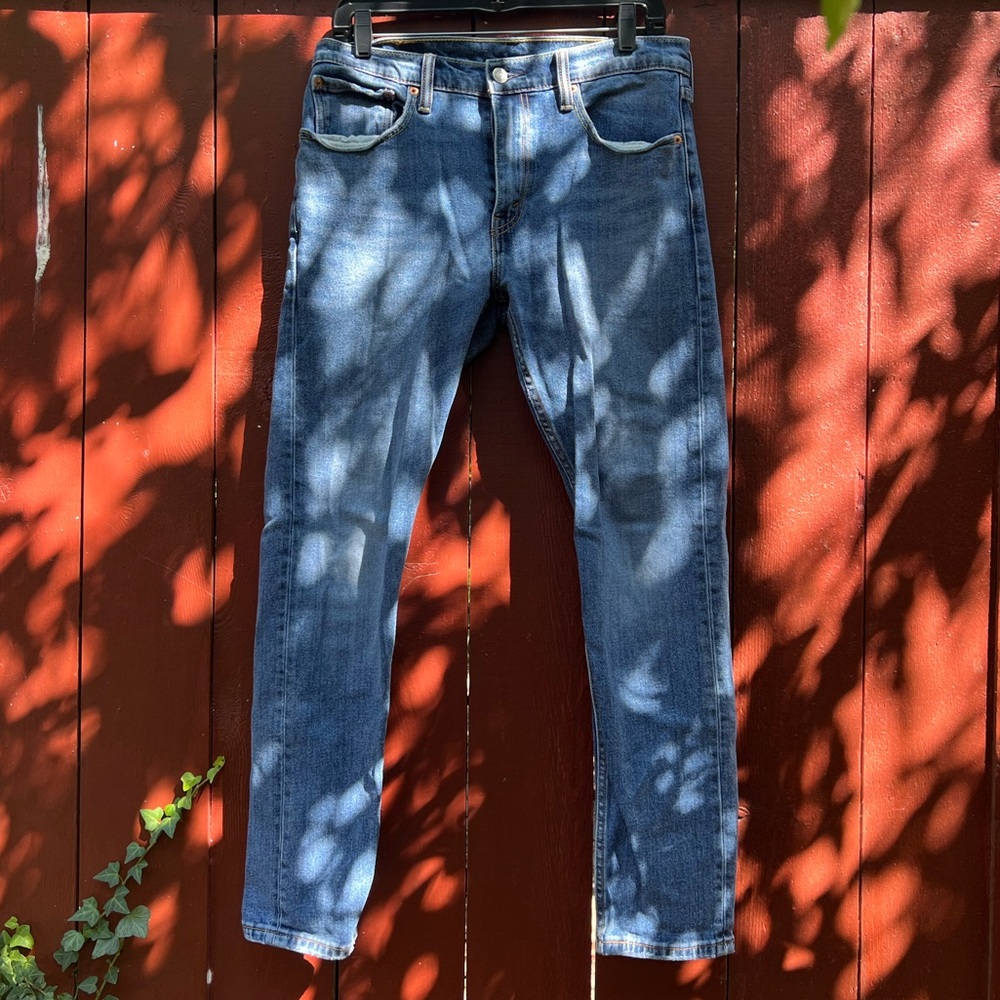 Levi’s 512 Slim Taper Fit washed denim zip fly jeans